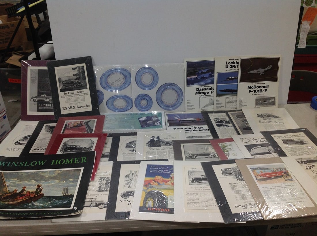 Vintage automobile print ads, Vintage Aerofax F-84, Mirage F1 1980's aircraft manuals, and more (1 of 1)