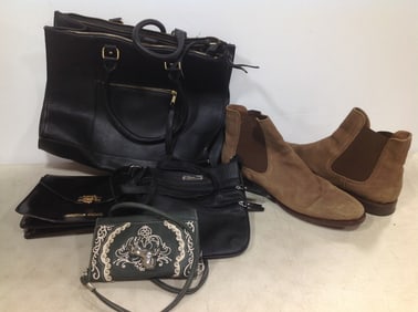 Handbags(Jaclyn Smith, Christian Siriano,etc.) and Thursday Everyday boots(15)