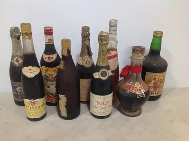 Various alcohol(Taylor New York State Champagne, Marie Brizard, Martini & Rossi, and more-different