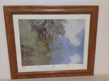 Framed Monet reflexion Matinee art print(19.5in.x23.5in.)