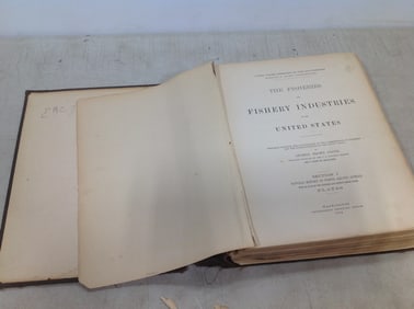 1884 The Fisheries and Fishery Industries of the United States hardcover book(spine of book damaged,