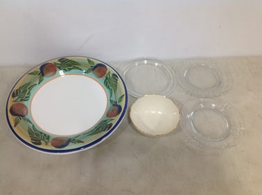 Ceramic Plate/Bowl, and Glass Dishes (Lenox and more) Longest - 11.5in