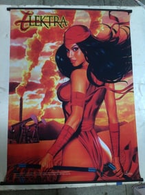 Vintage Marvel Elektra Wall Scroll Poster (43inx31.5in)