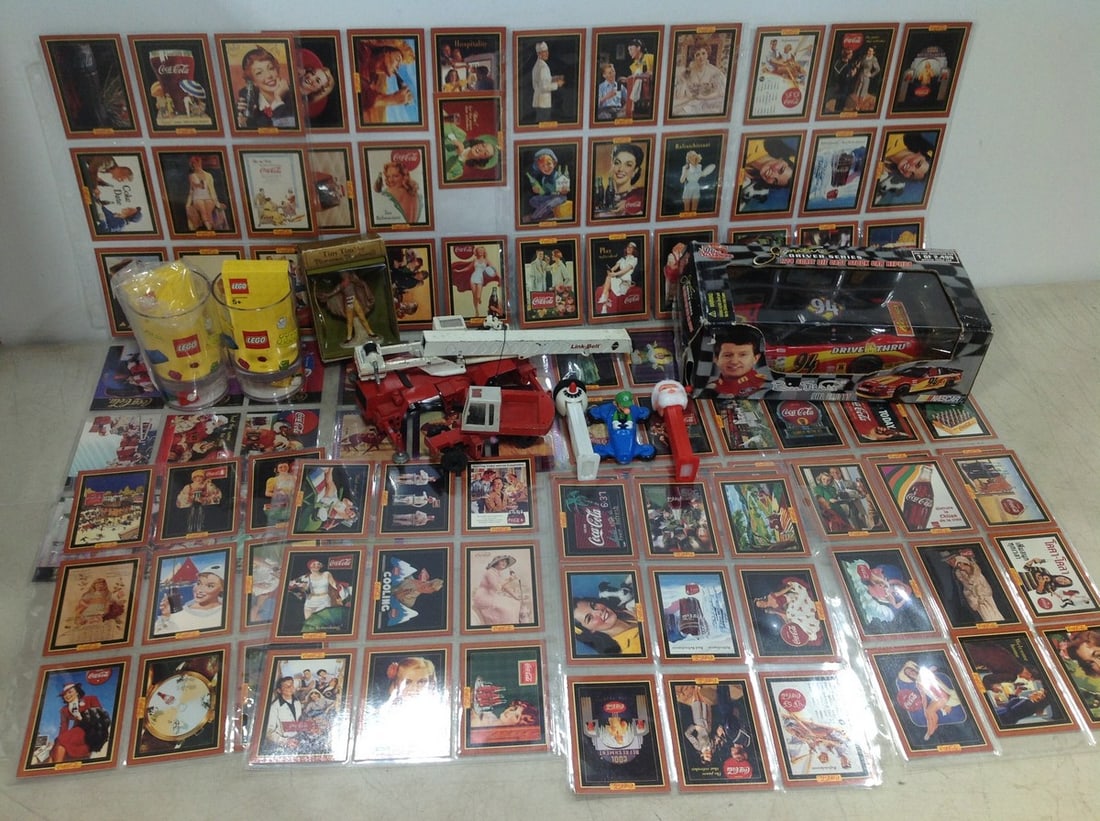 Vintage Coca-Cola Cards, Bill Elliot Nascar Car, Plastic Lego Cups, Norman Rockwell Ornament, NGZ: Vintage Coca-Cola Cards, Bill Elliot Nascar Car, Plastic Lego Cups, Norman Rockwell Ornament, NGZ Modelle Diecast Truck, and more