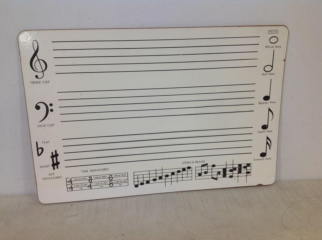 Dry Erase Music Note Board (12inx18in) (1 of 1)