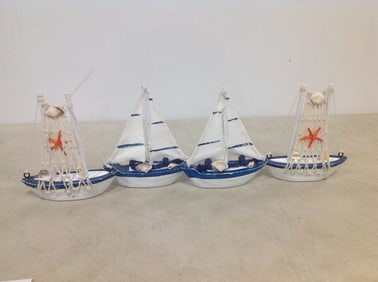 Vintage Assorted Nautival Wooden Sailboats