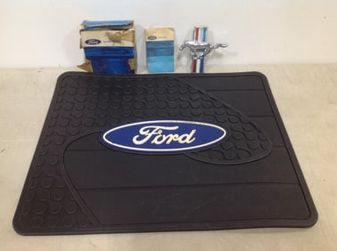 Vintage 1960s Ford Mustang Horse Emblem and Rear Floor Mat