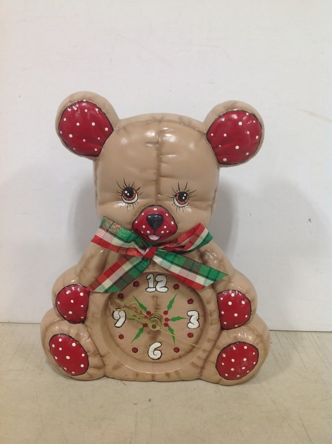 Ceramic Teddy Bear Clock (10in Tall): Ceramic Teddy Bear Clock (10in Tall)