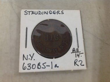 Staudingers NY 1863 Civil War Token