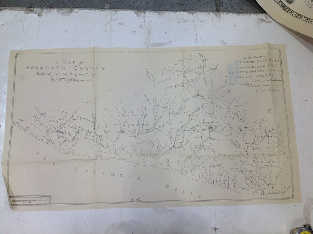 A Map of Monmouth County 1781 (20.5inx36.5in): A Map of Monmouth County 1781 (20.5inx36.5in)