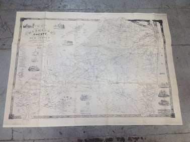 Monmouth County New Jersey 1851 Map (42inx58in)