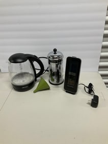 lot of kitchen items, coffee pots and more