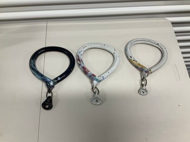 lot of hand painted ceramic towel holders