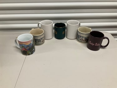large amount of mugs