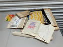 large amount of art supplies, stained glass patterns and more
