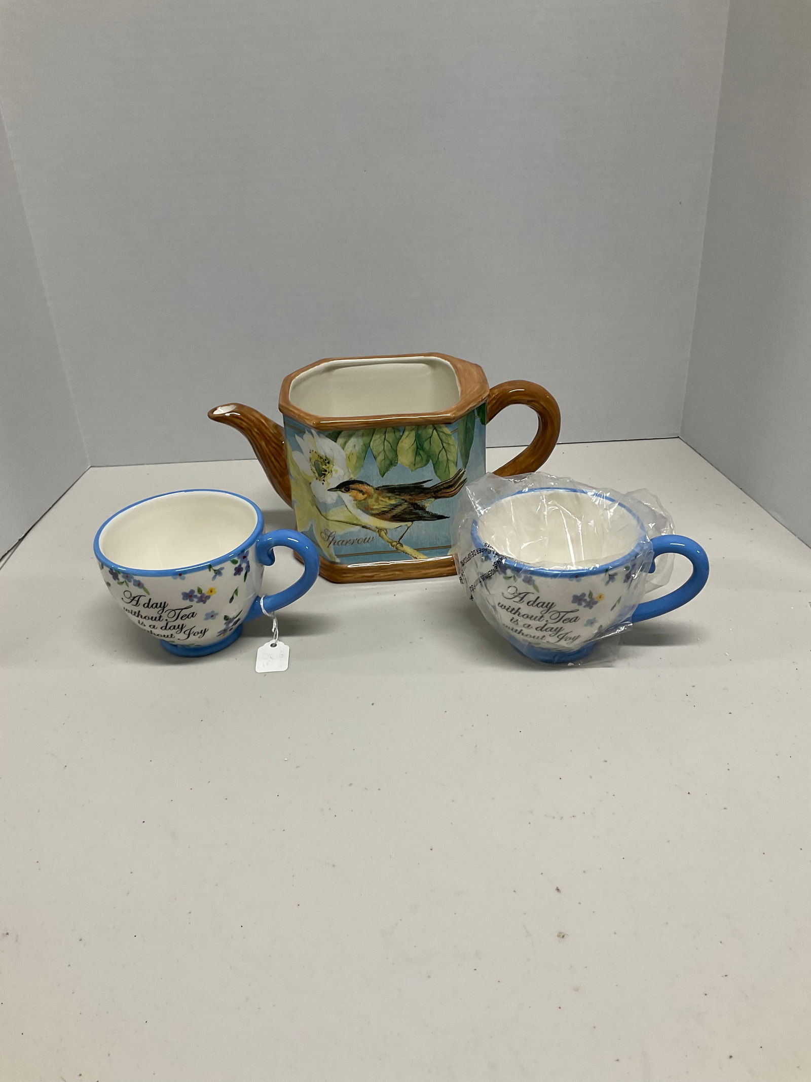 Tea pot and two tea cups (1 of 1)