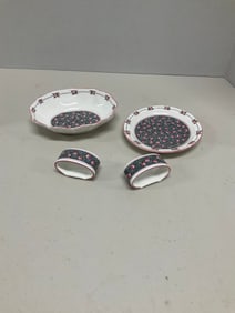 Royal Albert dishes and napkin holder