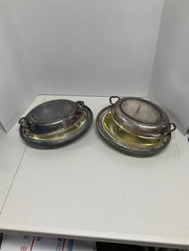 lot of 2 lidded fish baking dishes
