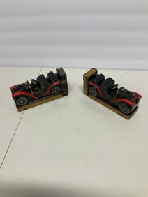 Lot of 2 vintage car bookends