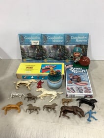 Grandmothers Memories Books, 8in Miniature Tug Boat Kit, Touch Down Bank Bobblehead (5in Tall), and