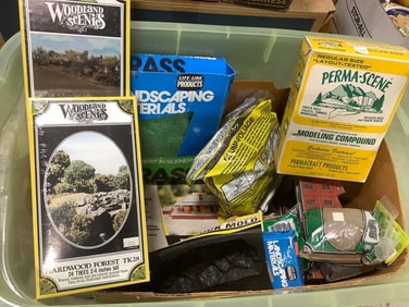 Various Scenery Permacraft Products (Modeling Compound, Lanscaping Materials, Hardwood Forest, and