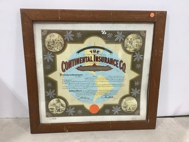 Framed The Continental Insurance Co. of the City of N.Y. print(23.5in.x25.5in.)