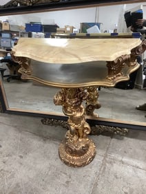 MCM cherub marble top table