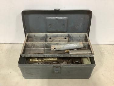 Vintage Tool Box with Supplies Inside