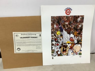 Chicago Cubs 'Slammin Sammy' Looney Tunes Art Print with COA (19inx22.5in)