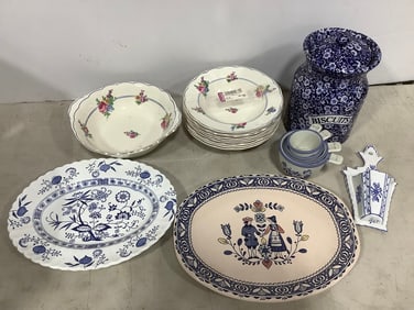 Ceramic Bowls, Plates, Biscuit Jar, Measuring Cups, and more (Calico, Staffordshire, Grindley, etc)