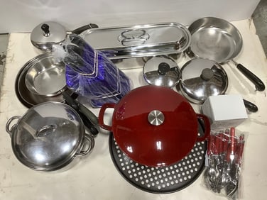Various Pots/Pans, Knife Set, Camper Insulated Cup, Kitchen Utencils and more (Longest - 18.25in)