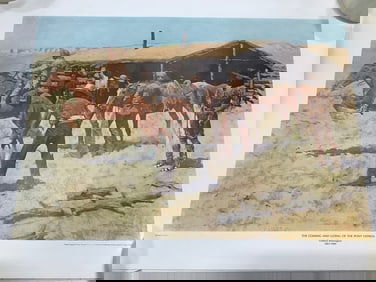 The Coming and Going of the Pony Express art print signed Frederic Remington 1861-1909(18in.x24in.)