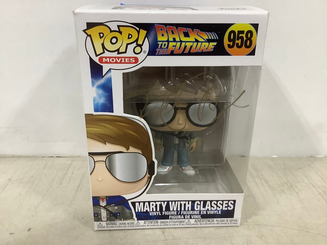 Back to the future Marty with Glasses Signed Funko Pop Figure: Back to the future Marty with Glasses Signed Funko Pop Figure