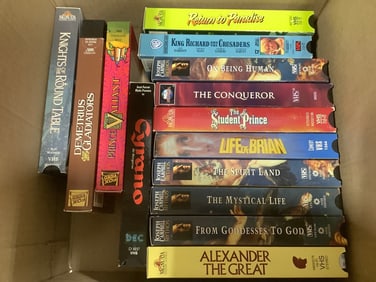 Various VHS Tapes (The Conqueror, Life of Brian, Return to Paradise, etc)