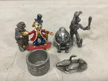 Vintage Pewter Figures (Godinger, Hudson, and more) Tallest - 2.25in