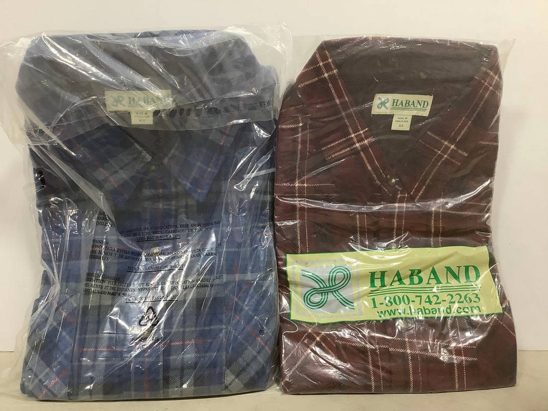 Vintage Mens Haband Brand Flannel Long Sleeve Shirts (size Xxl) *new