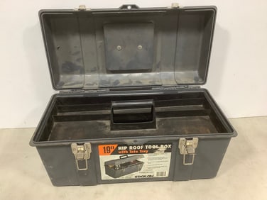 Empty 19in Hip Roof Toolbox with Tote Tray