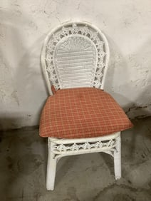 Wicker chair with cushion(34in.tall)