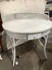 Wicker table with small pull out drawer(35in.x26in.x34in.)