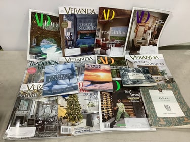 Various books/magazines(Traditional Home, Veranda, The Joy of Friendship, and more)