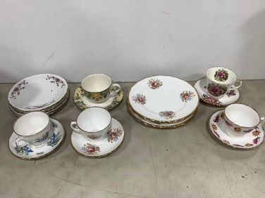 Decorative teacups and plates