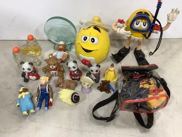 M&M radio, M&M ceramic jar, and more