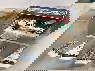 1994 HESS truck and vintage assorted nautical wooden sailboats