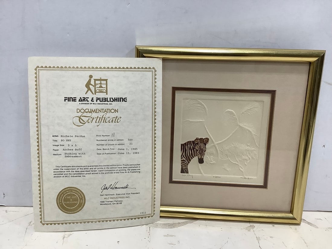 So Shy framed art print signed M Perdue with COA(11in.x11in.-11/500) (1 of 1)