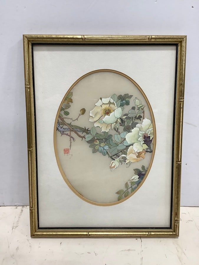 Framed oriental artwork wall decor(13.25in.x17.25in.) (1 of 1)