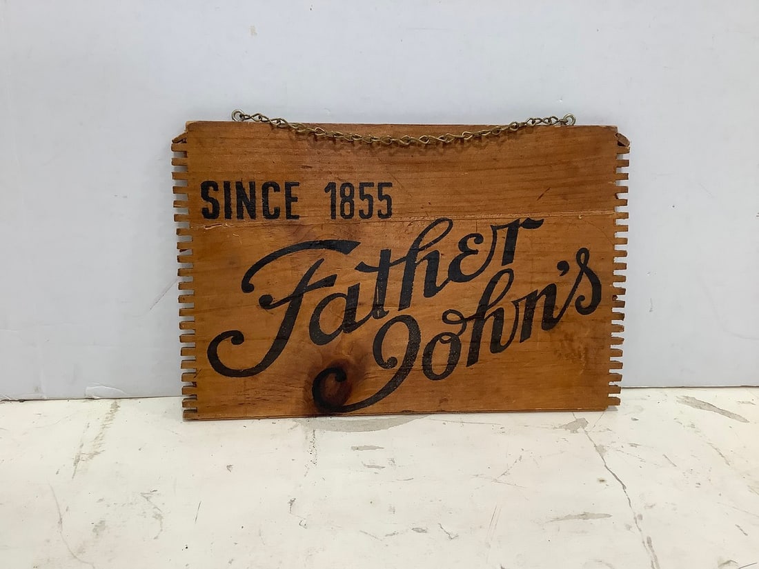 Father John's since 1855 wooden wall hanging sign(7in.x11in.): Father John's since 1855 wooden wall hanging sign(7in.x11in.)