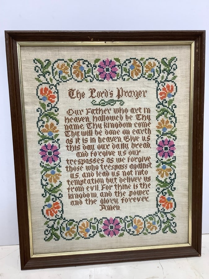 The Lord's Prayer framed stitchwork art wall decor(18in.x22in.) (1 of 1)
