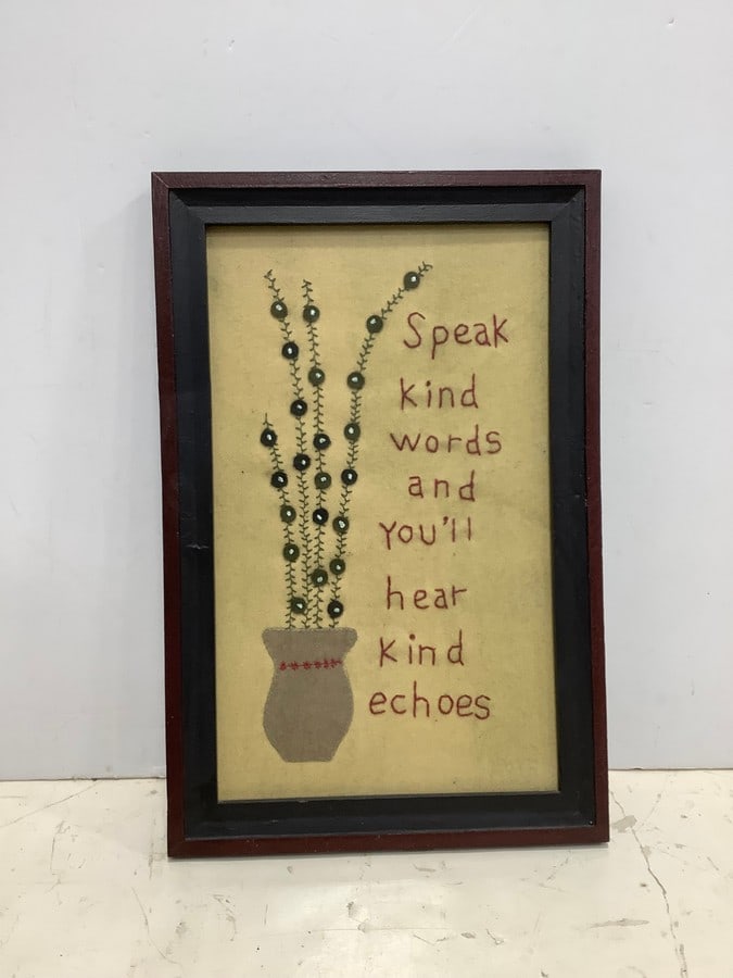 Framed stitchwork art wall decor(10.5in.x15.75in.) (1 of 1)