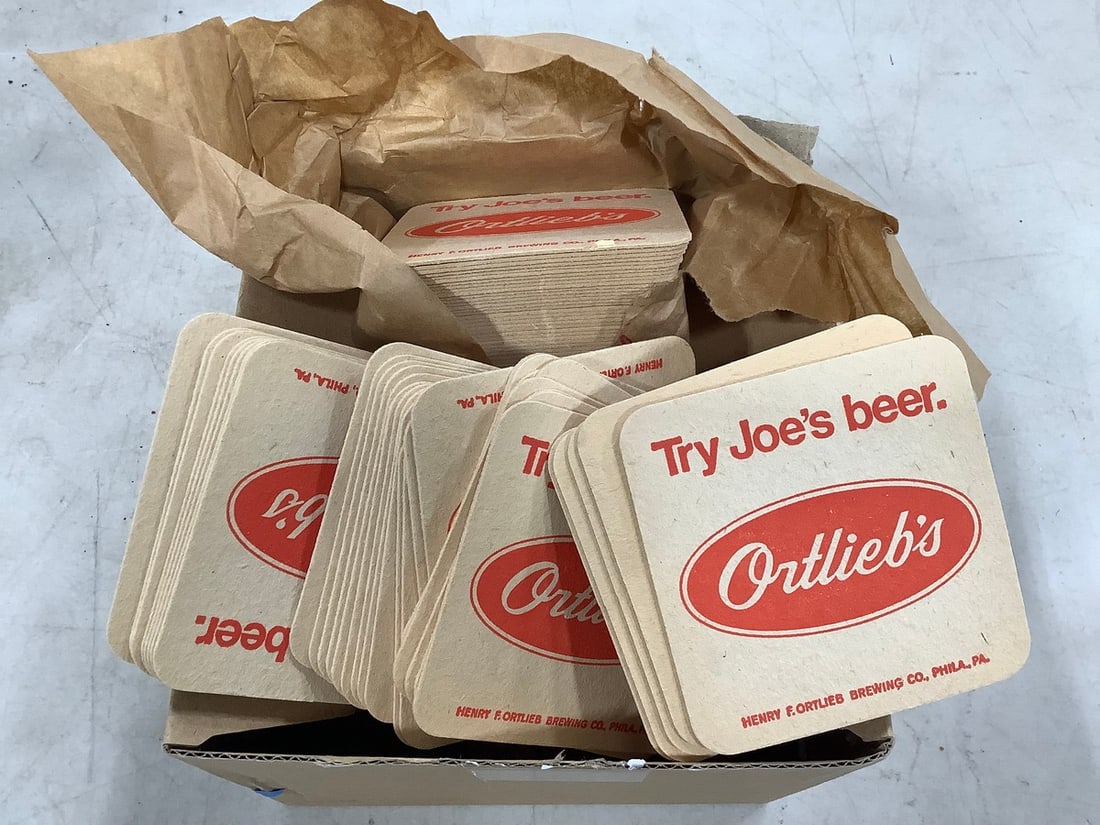 Large vintage lot of Ortliers brewing company coasters-new old stock: Large vintage lot of Ortliers brewing company coasters-new old stock