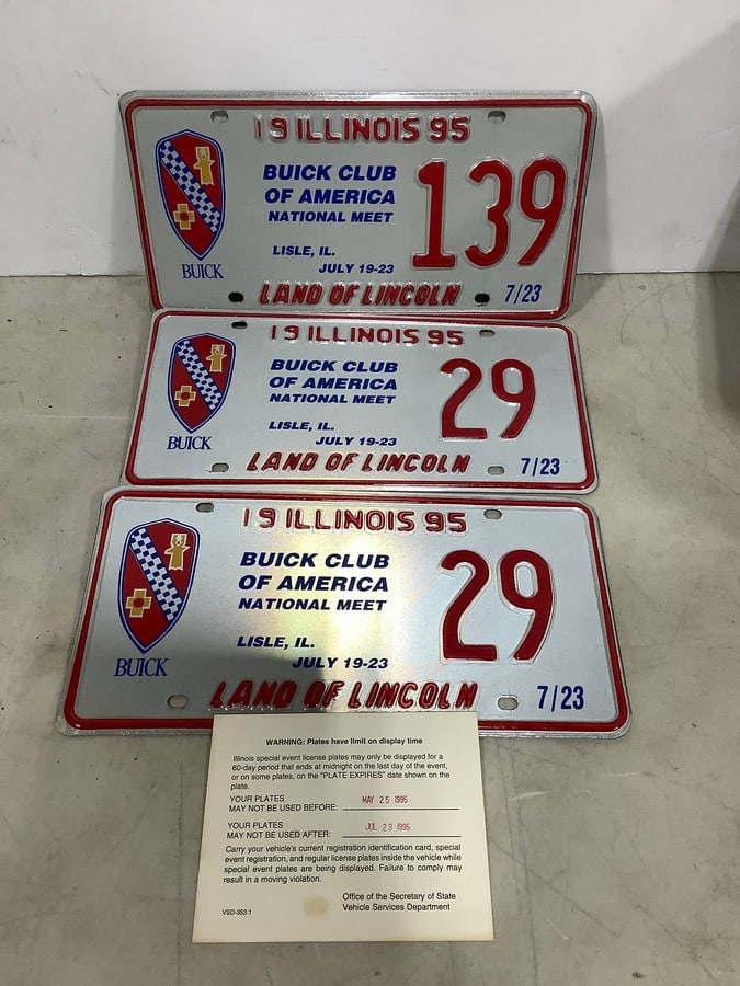 Vintage Buick Club of America national meet Illinois license plated lot 1995 (1 of 1)